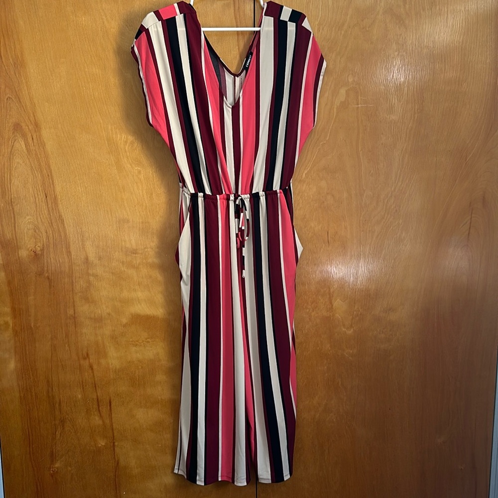 Slightly used, express, multi color jumpsuit, size small